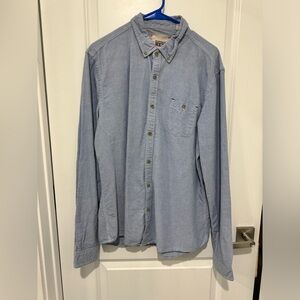 Casual Light Blue Button-Down Shirt for Men